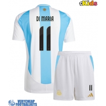 Argentina Angel Di Maria #11 Replica Home Minikit Copa America 2024 Short Sleeve (+ pants)